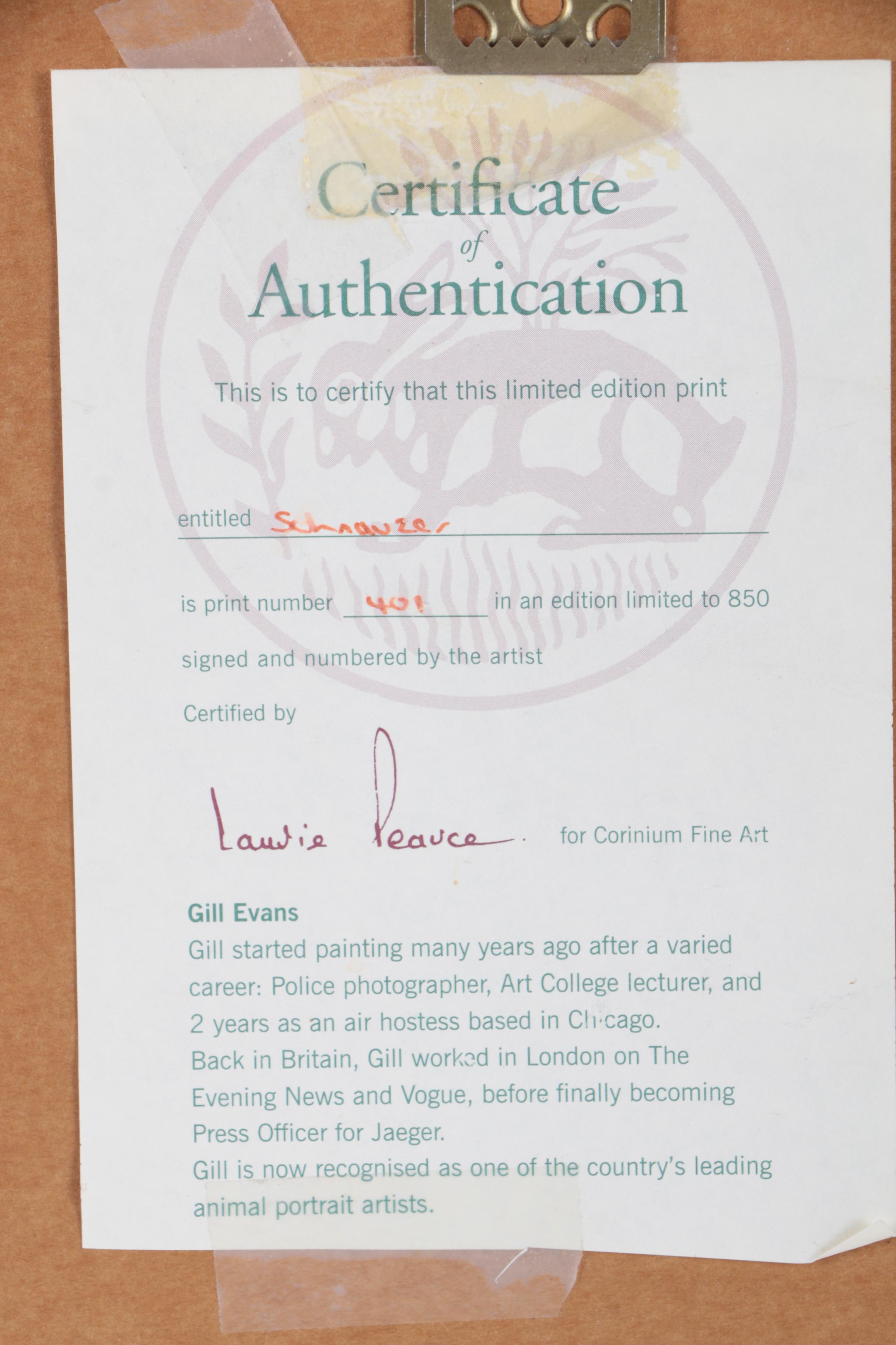 Gill Evans Limited Edition Offset Lithographs of Dogs