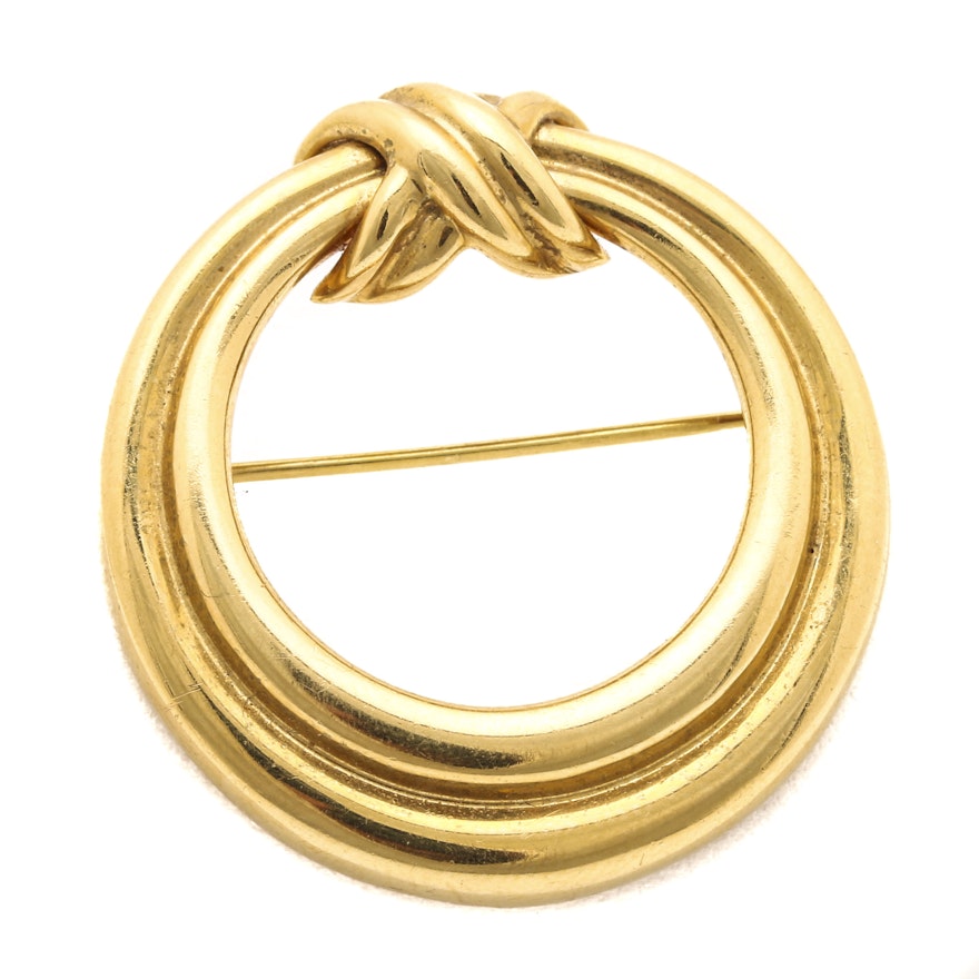 Tiffany & Co. "Signature X" 18K Yellow Gold Brooch