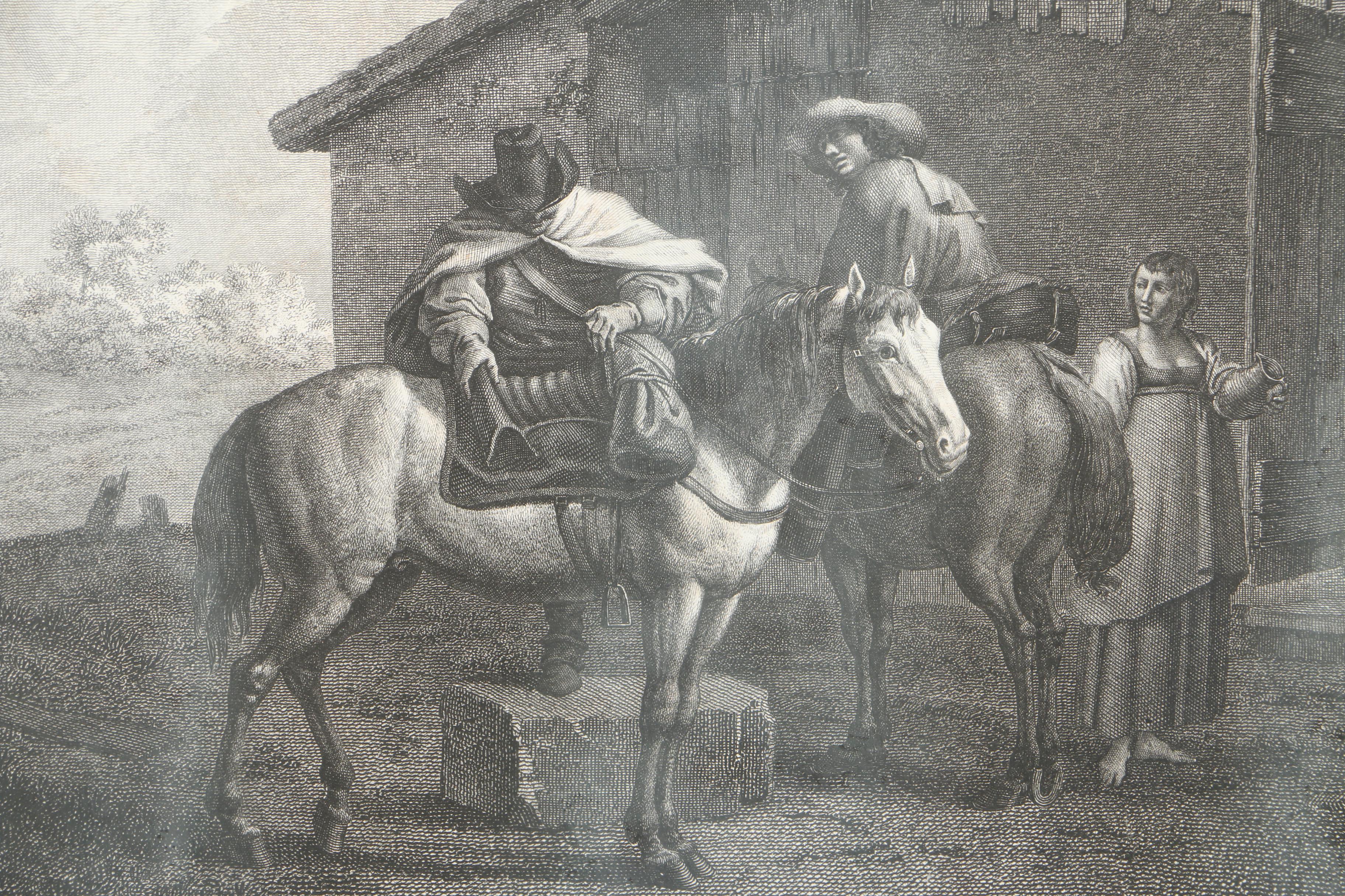 Engraving After Pieter van Laer's "Le Depart de L'Hotelerrie"