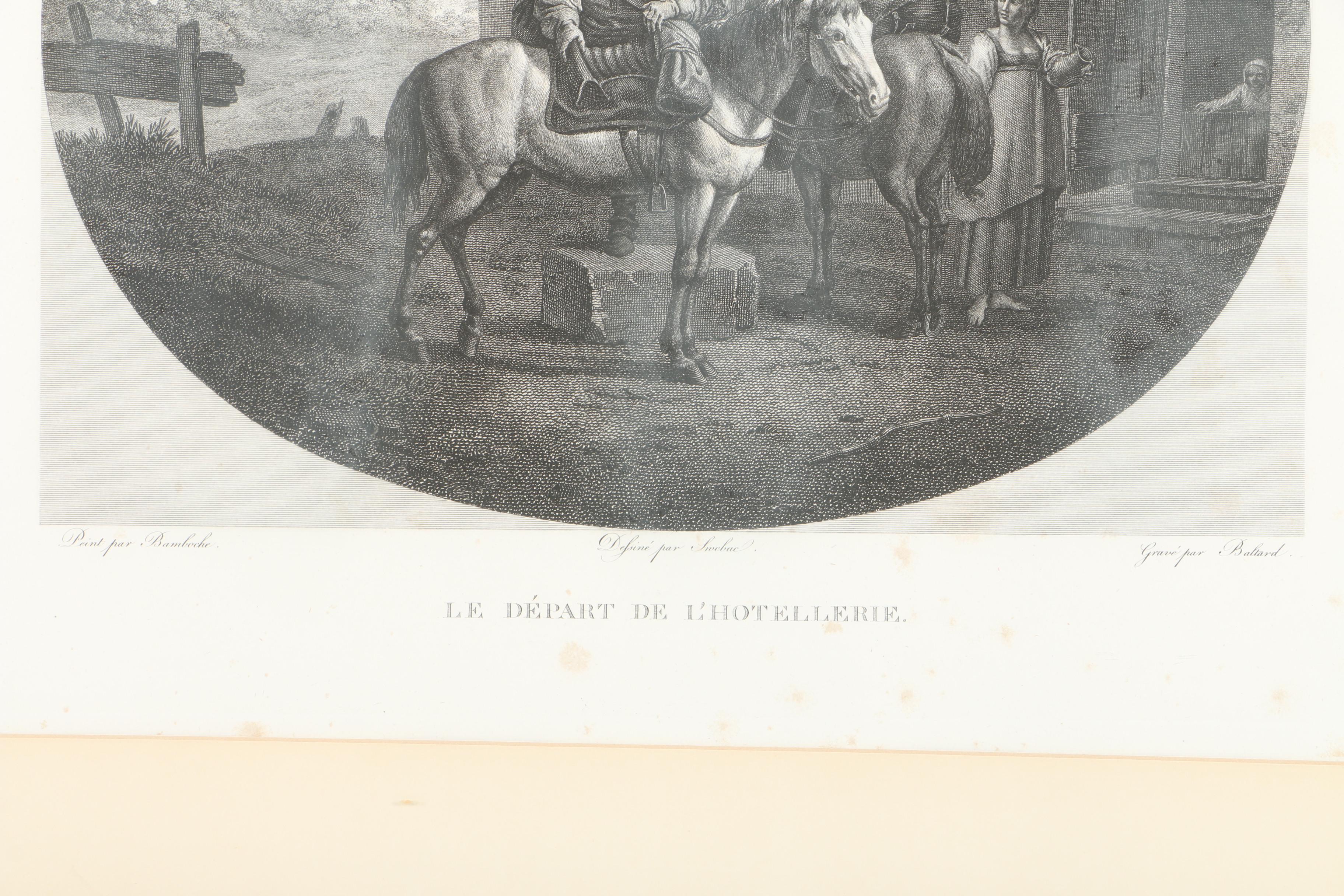 Engraving After Pieter van Laer's "Le Depart de L'Hotelerrie"