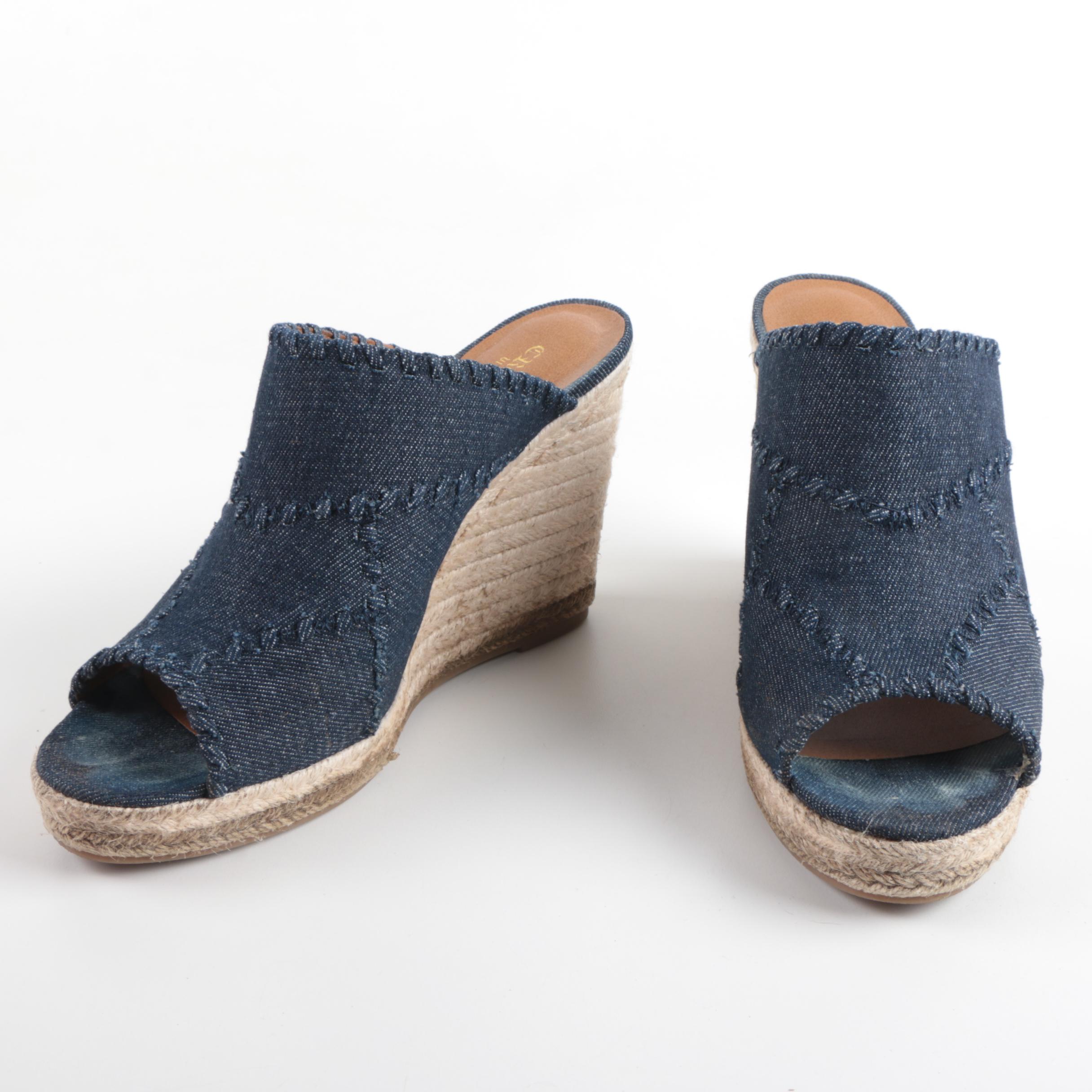 Women's Crown Vintage Espadrille Wedge Peep-Toe Shoes