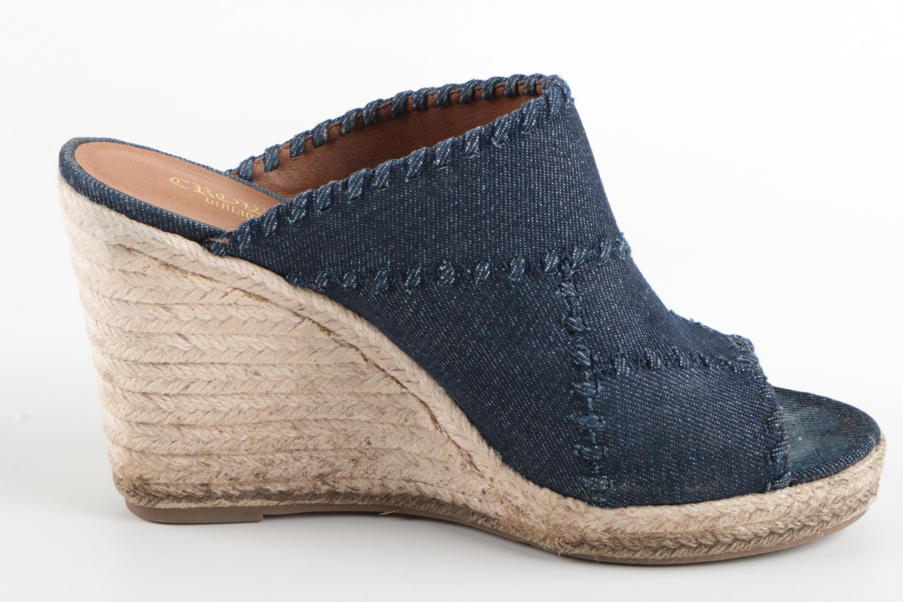 Women's Crown Vintage Espadrille Wedge Peep-Toe Shoes