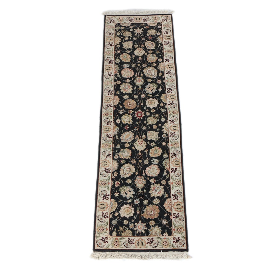 Hand-Knotted Indian Agra Style Wool Carpet Runner