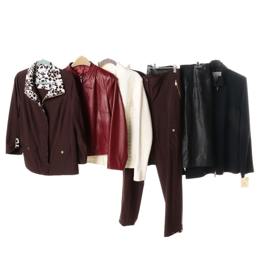 Women's Separates Including Leather Jacket and Skirt