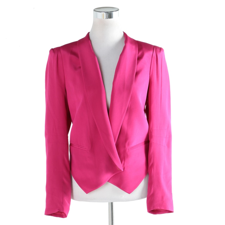 Women's Rebecca Minkoff Magenta Silk Jacket