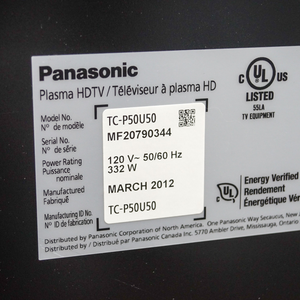 Panasonic 50" Plasma HDTV