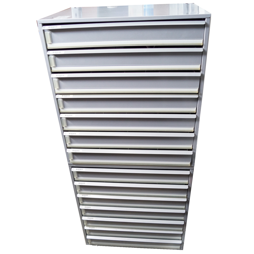 Metal Storage Chest on Chest with Divided Drawers