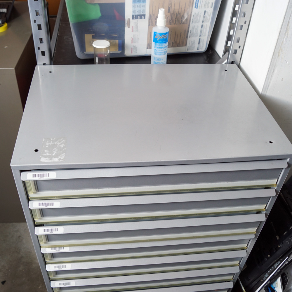 Metal Storage Chest on Chest with Divided Drawers