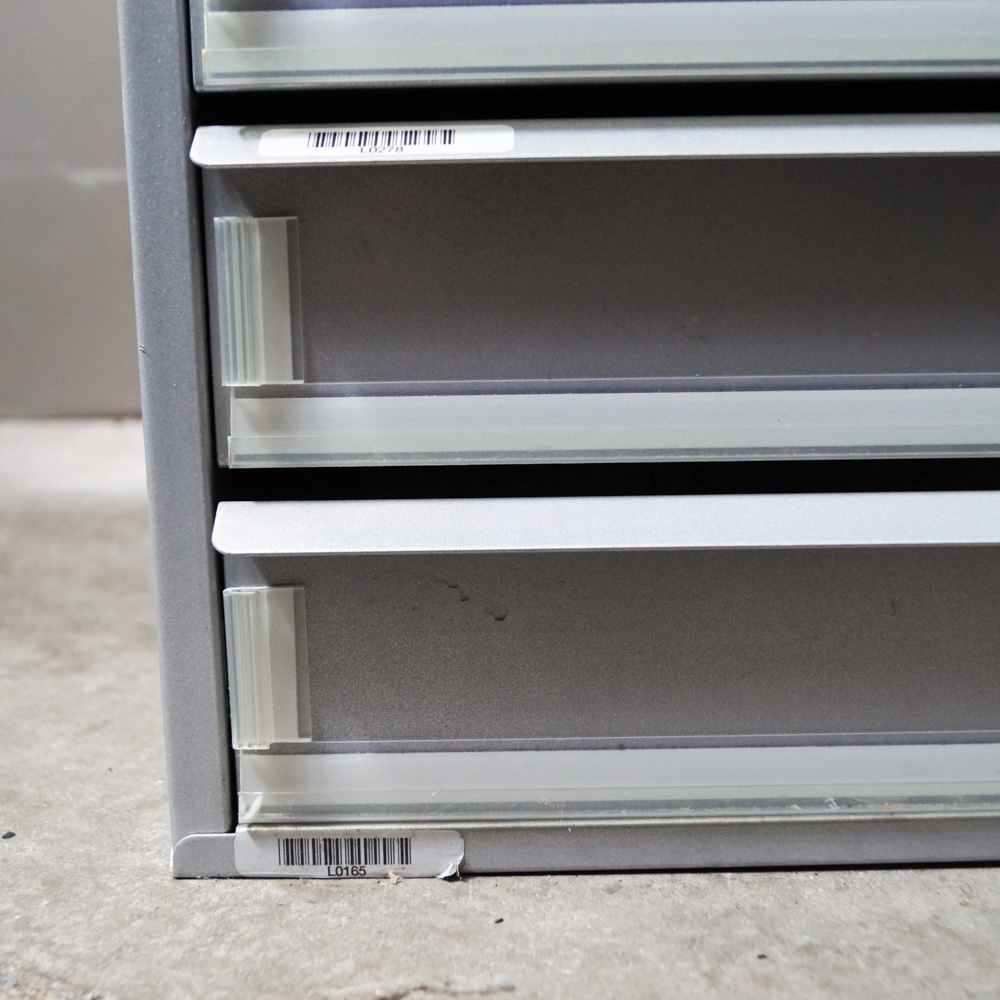 Metal Storage Chest on Chest with Divided Drawers