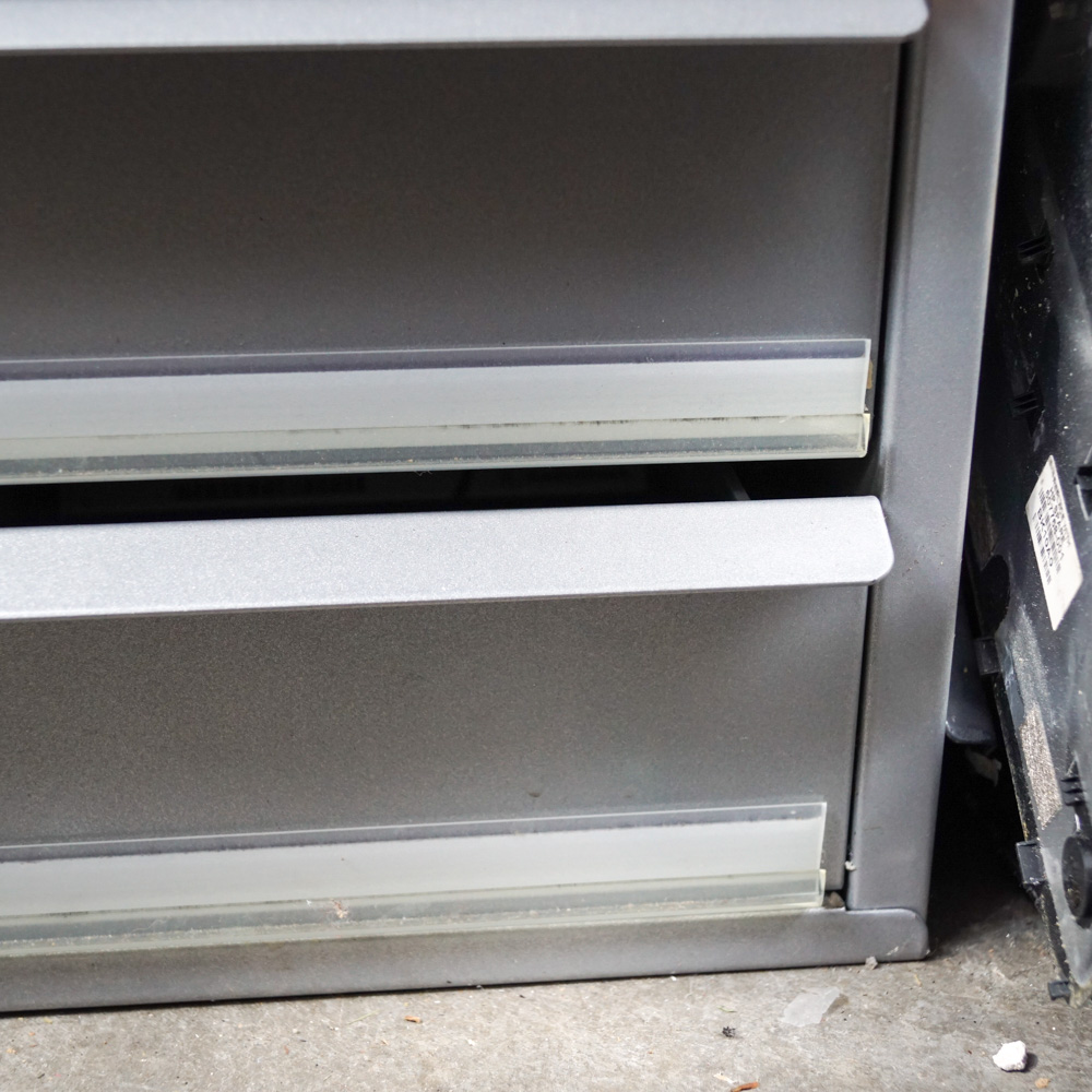 Metal Storage Chest on Chest with Divided Drawers