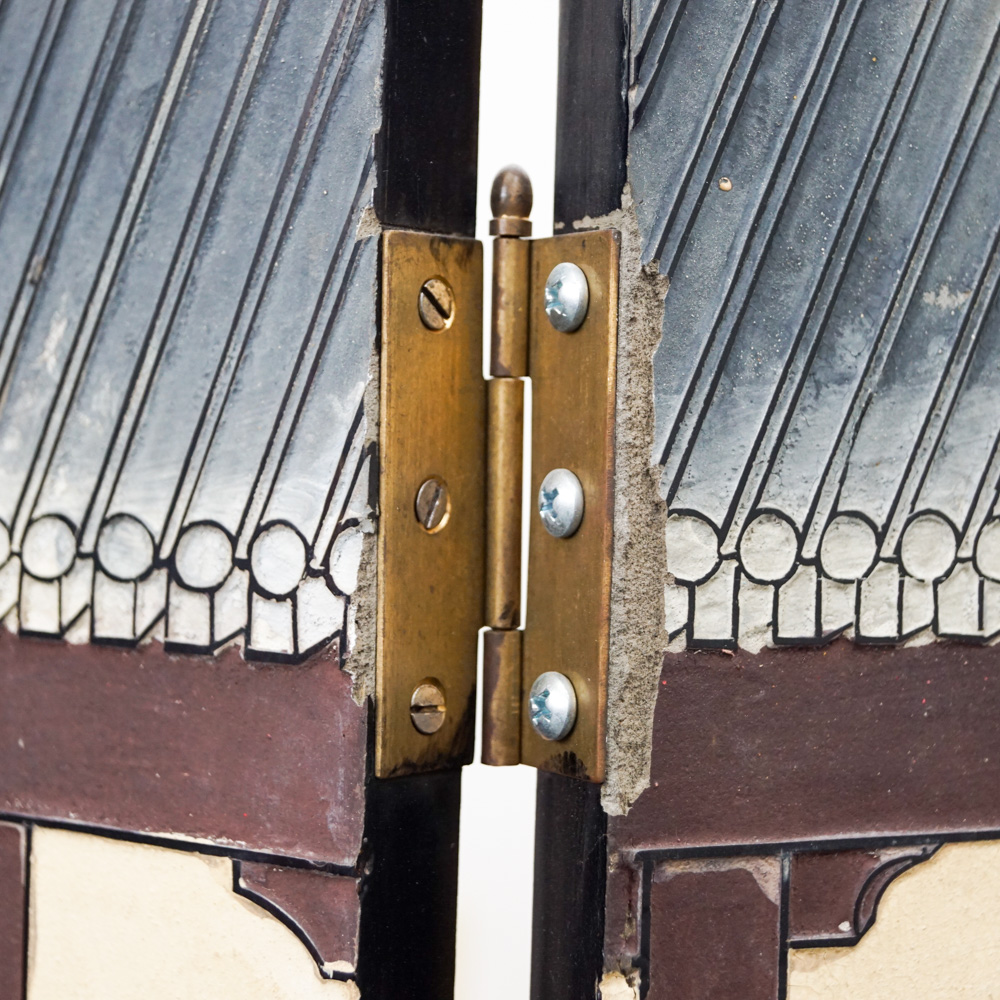 Chinese Carved Lacquered Folding Screen