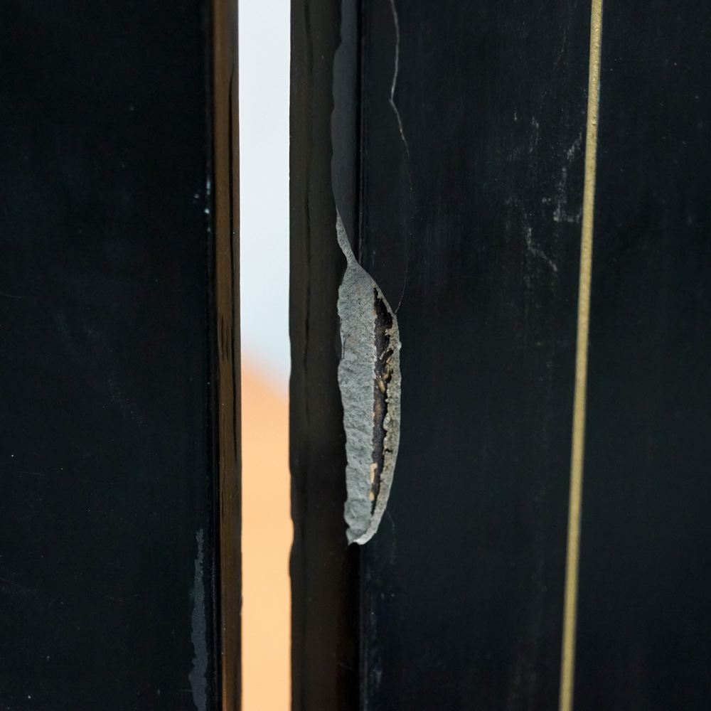 Chinese Carved Lacquered Folding Screen