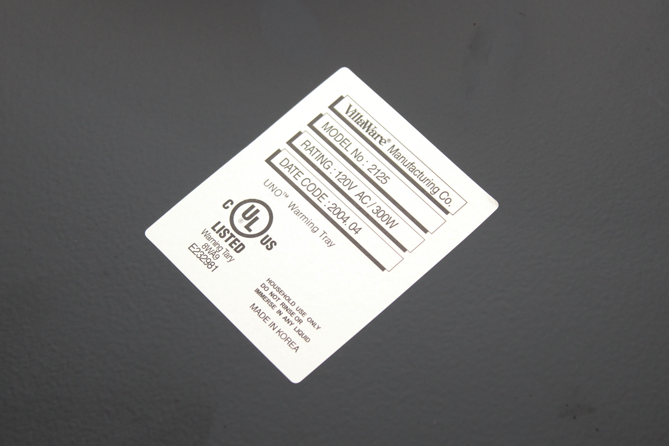 Cooktek Induction Range and Villaware Warming Plate