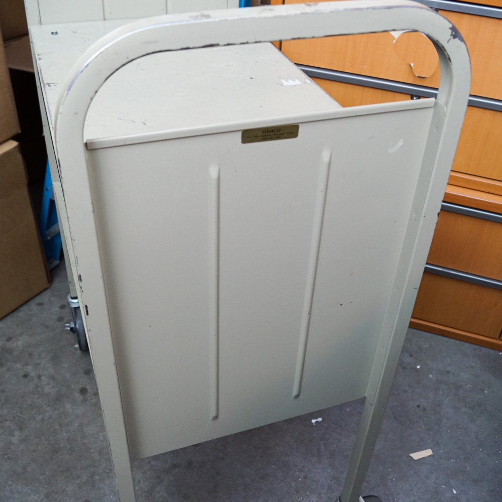Vintage Institutional Metal Book Cart