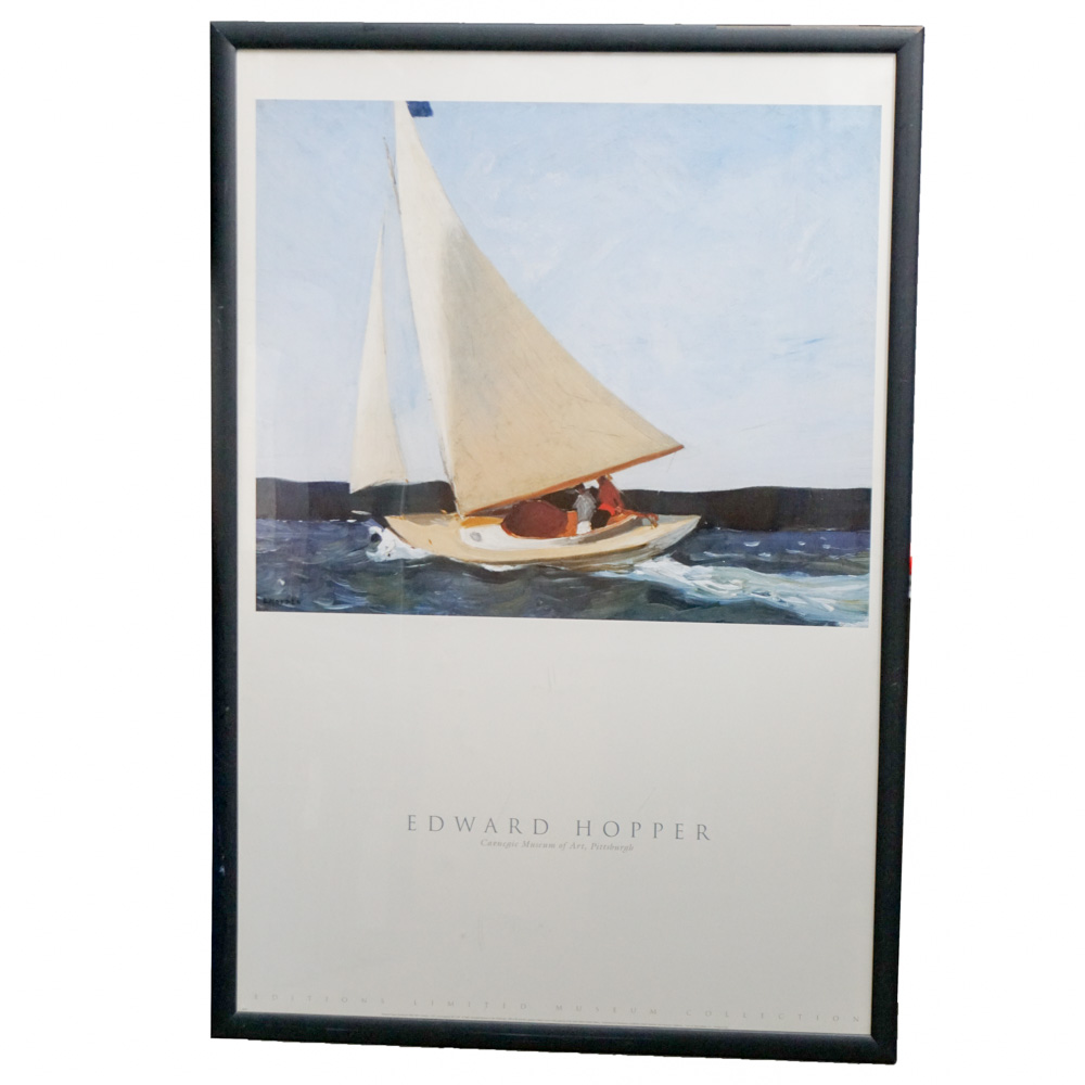 Framed Poster Print after Edward Hopper's "Sailing"