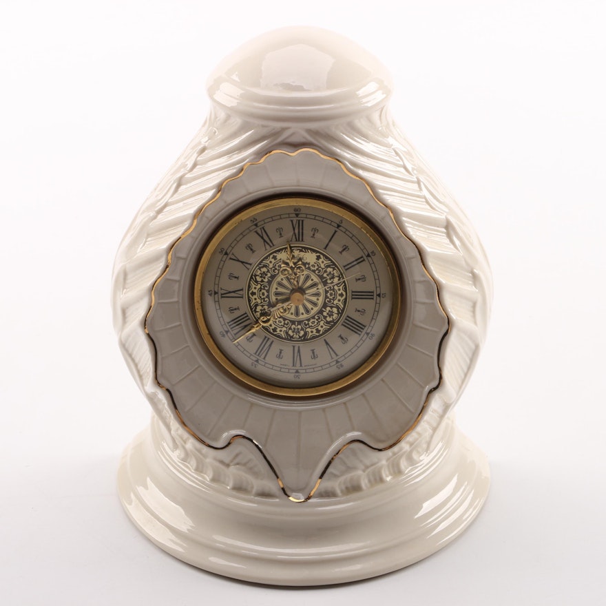 Vintage Belleek Porcelain Shelf Clock
