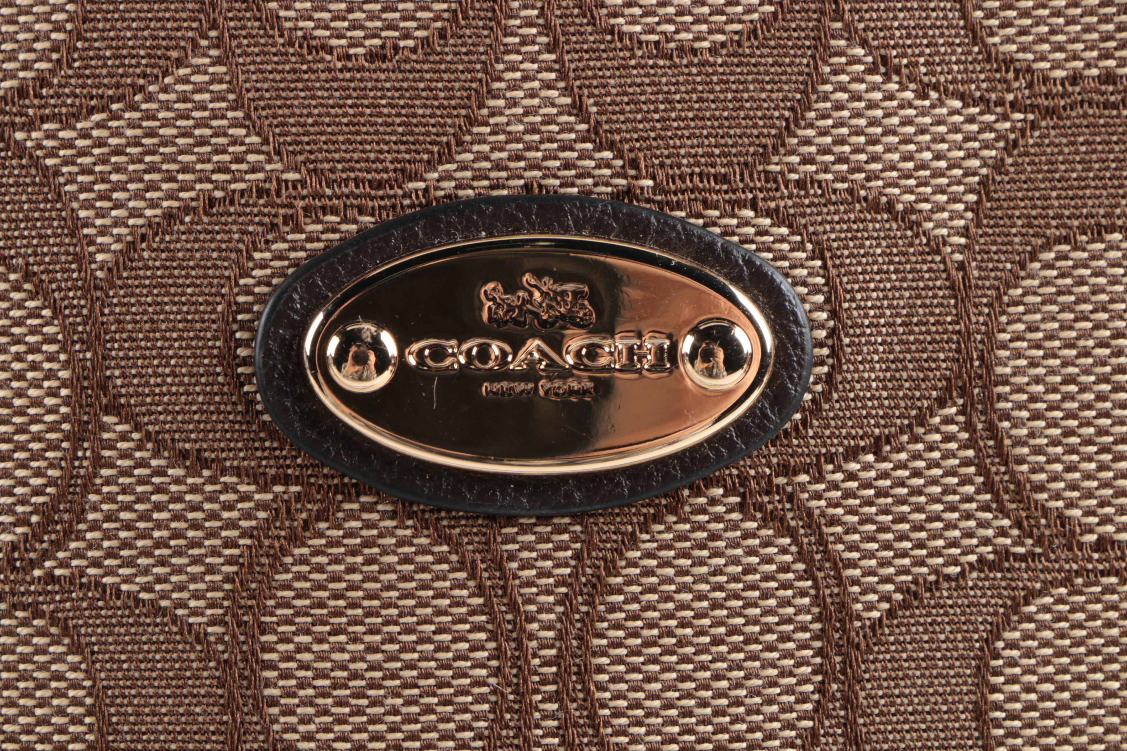 Coach Signature Canvas Zip Top Tote Bag