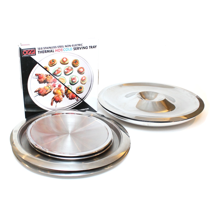 Frontgate Stainless Steel Hot/Cold Serving Trays
