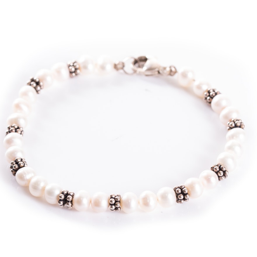 Sterling Silver and Freshwater Pearl Bracelet