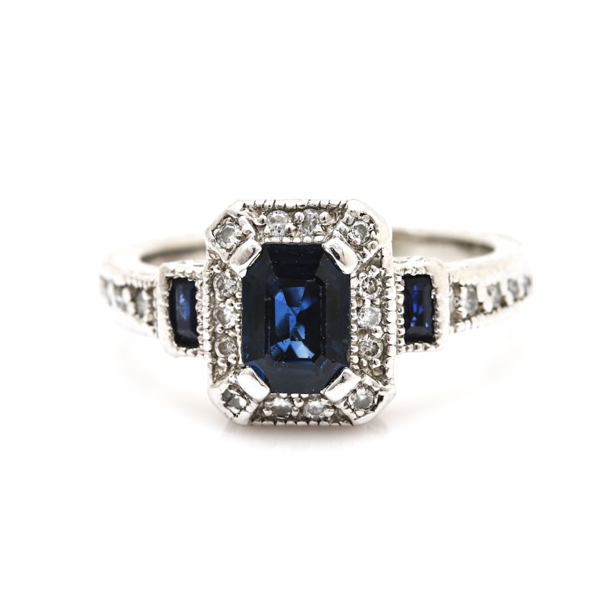 Ziva Platinum Sapphire and Diamond Ring