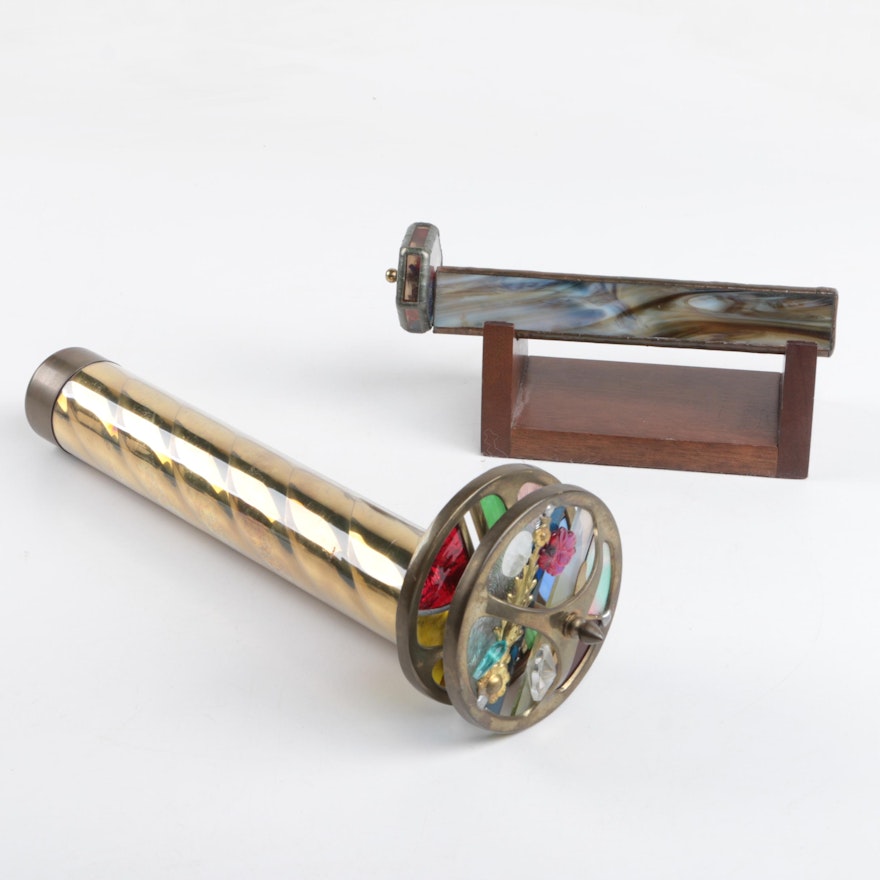 Art Glass and Brass Kaleidoscopes Including Corki Weeks