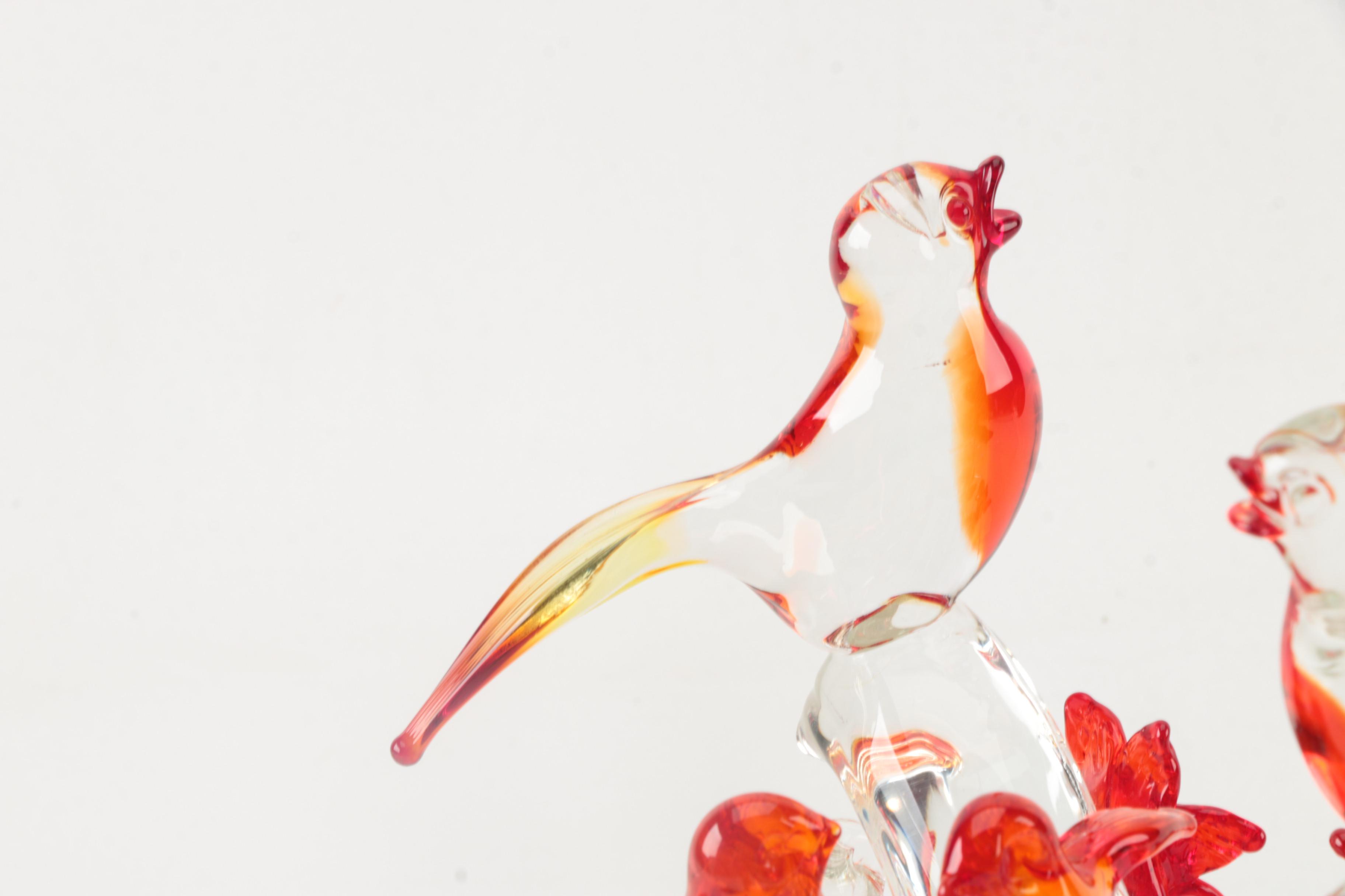 Mario Sandon Hand Blown Glass Bird Nest Sculpture