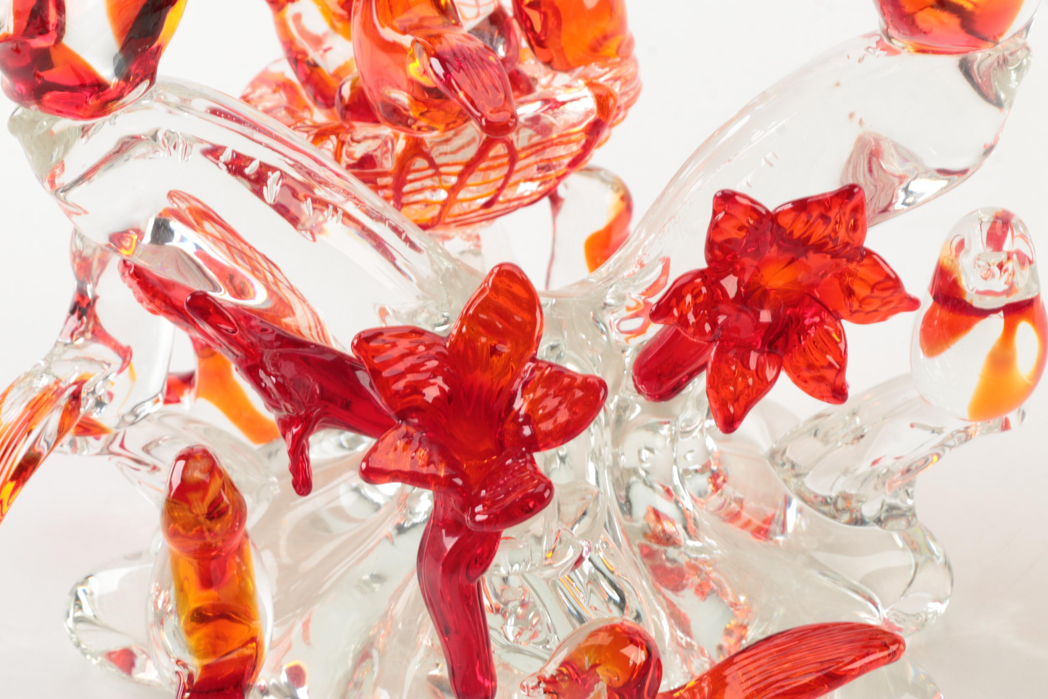 Mario Sandon Hand Blown Glass Bird Nest Sculpture