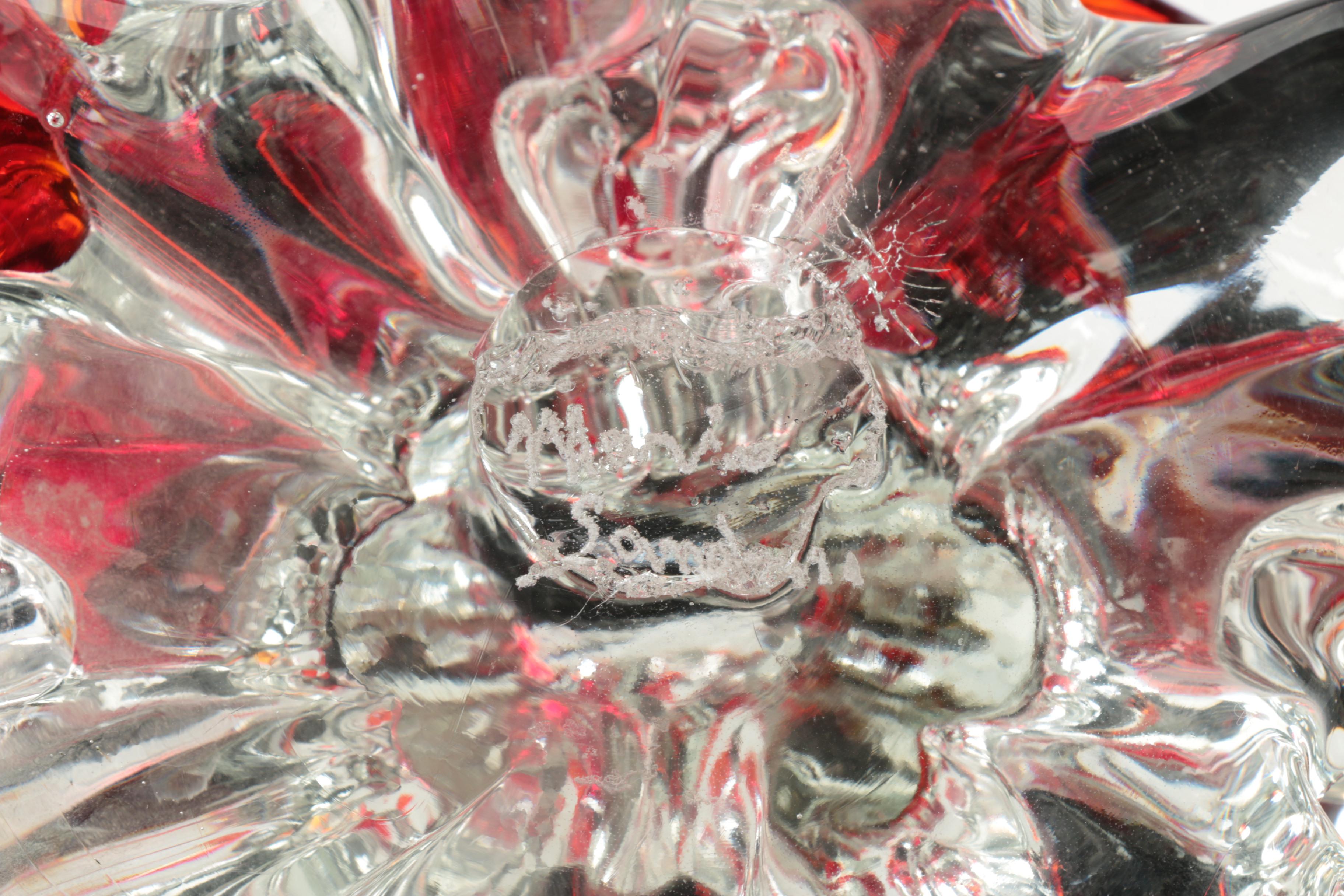 Mario Sandon Hand Blown Glass Bird Nest Sculpture