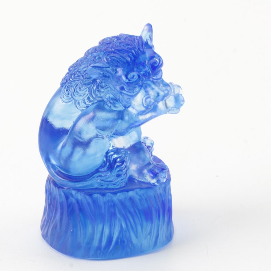 Chinese Pâte de Verre Tittot Style Guardian Lion Figurine