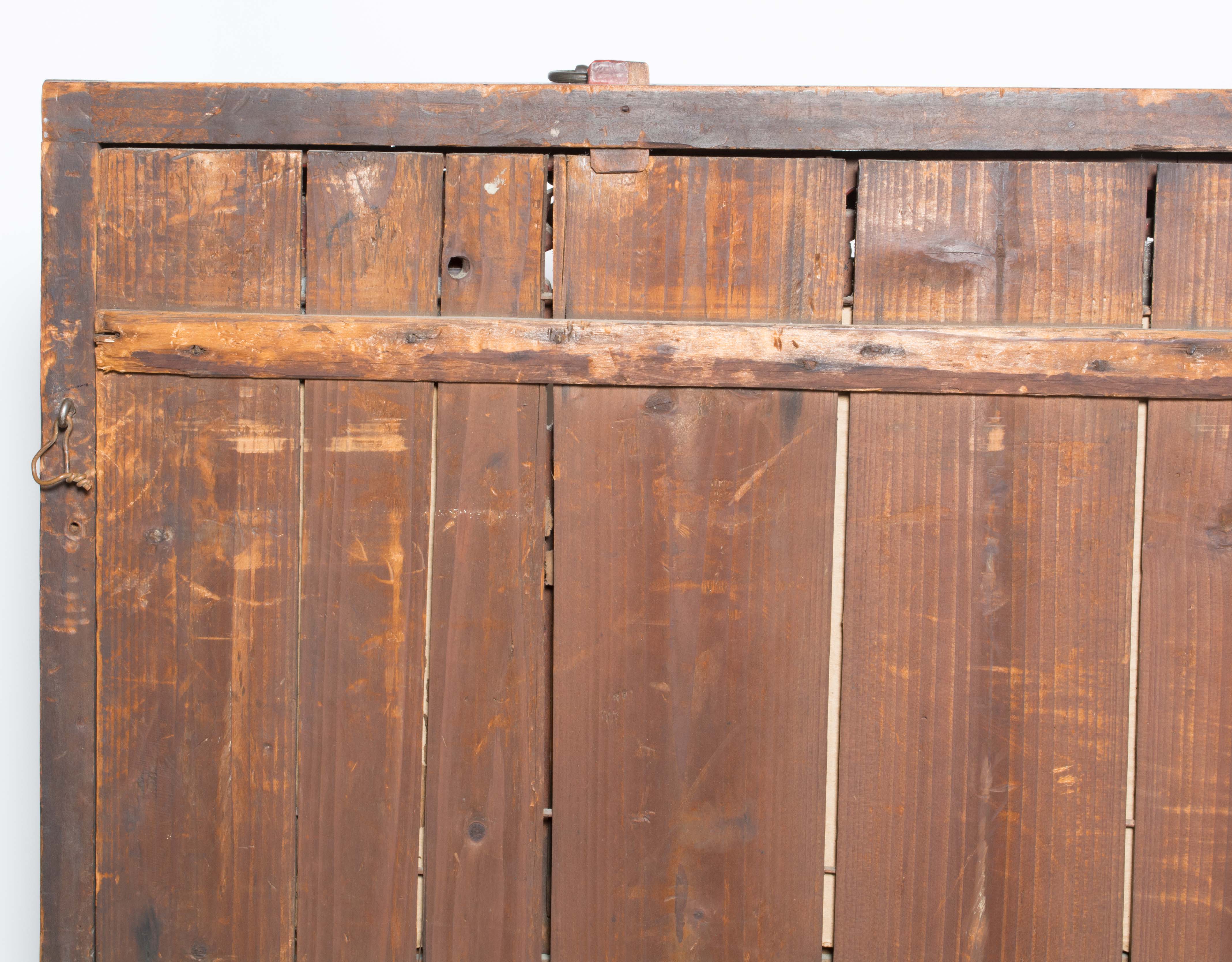 19th Century Chinese Hand Carved and Gilded Mirror with Reverse Painting