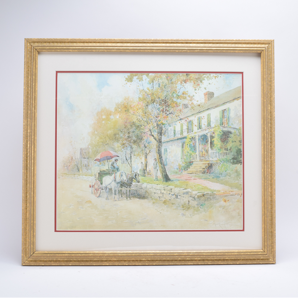 Framed Print "Wilson's Store at Keene" After Paul Sawyier