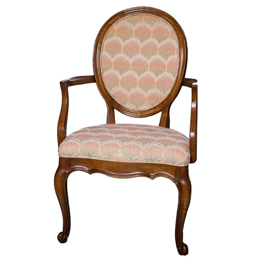 French Provincial Style Balloon Back Captain's Chair