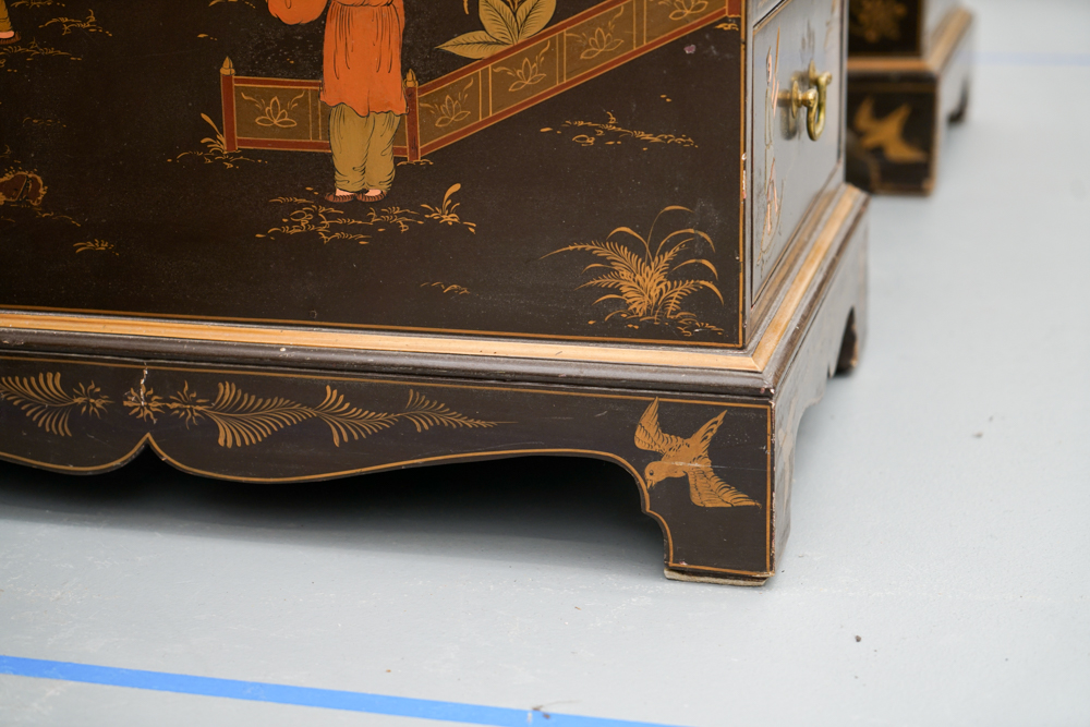 Vintage Chinoiserie Leather Top Desk