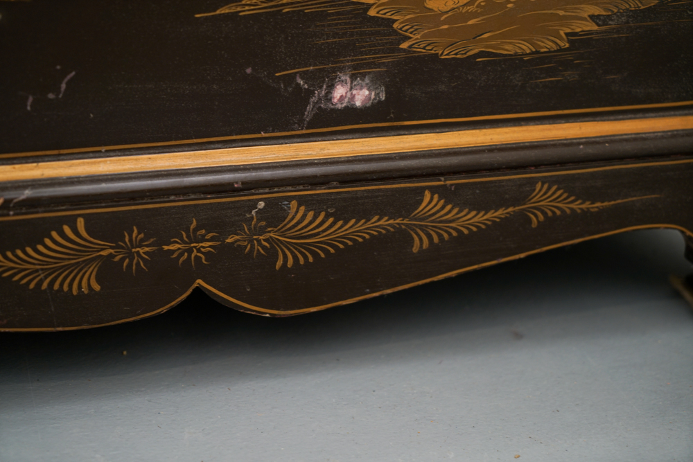 Vintage Chinoiserie Leather Top Desk