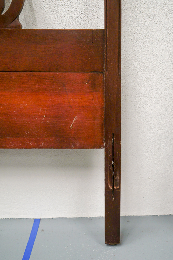 Vintage Chippendale Style Mahogany Twin Bed Frame