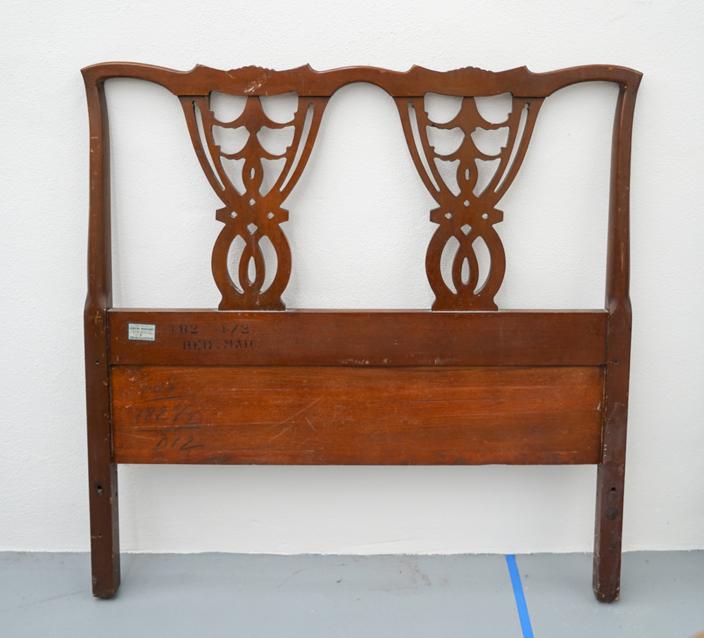 Vintage Chippendale Style Mahogany Twin Bed Frame