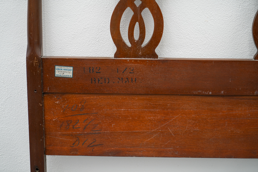 Vintage Chippendale Style Mahogany Twin Bed Frame