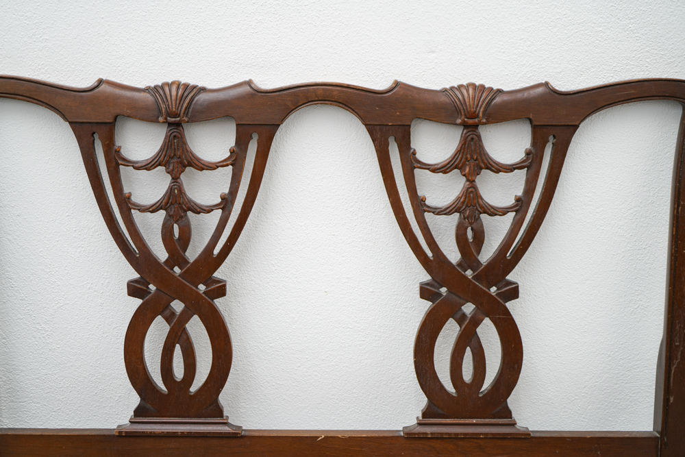 Vintage Chippendale Style Mahogany Twin Bed Frame