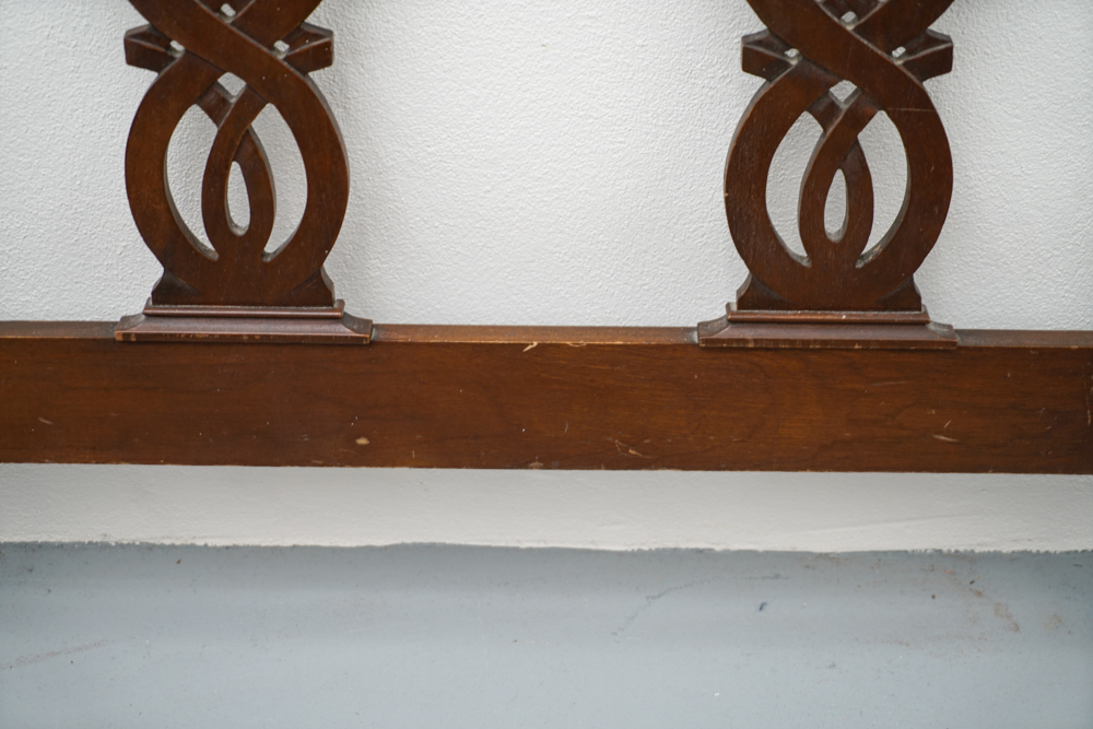 Vintage Chippendale Style Mahogany Twin Bed Frame