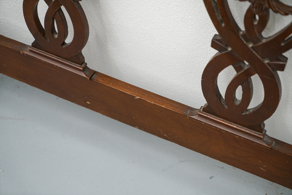 Vintage Chippendale Style Mahogany Twin Bed Frame