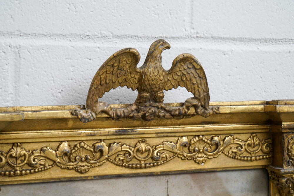 Antique Federal Gilt Wood Trumeau Mirror