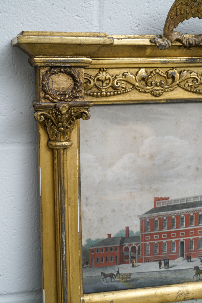 Antique Federal Gilt Wood Trumeau Mirror