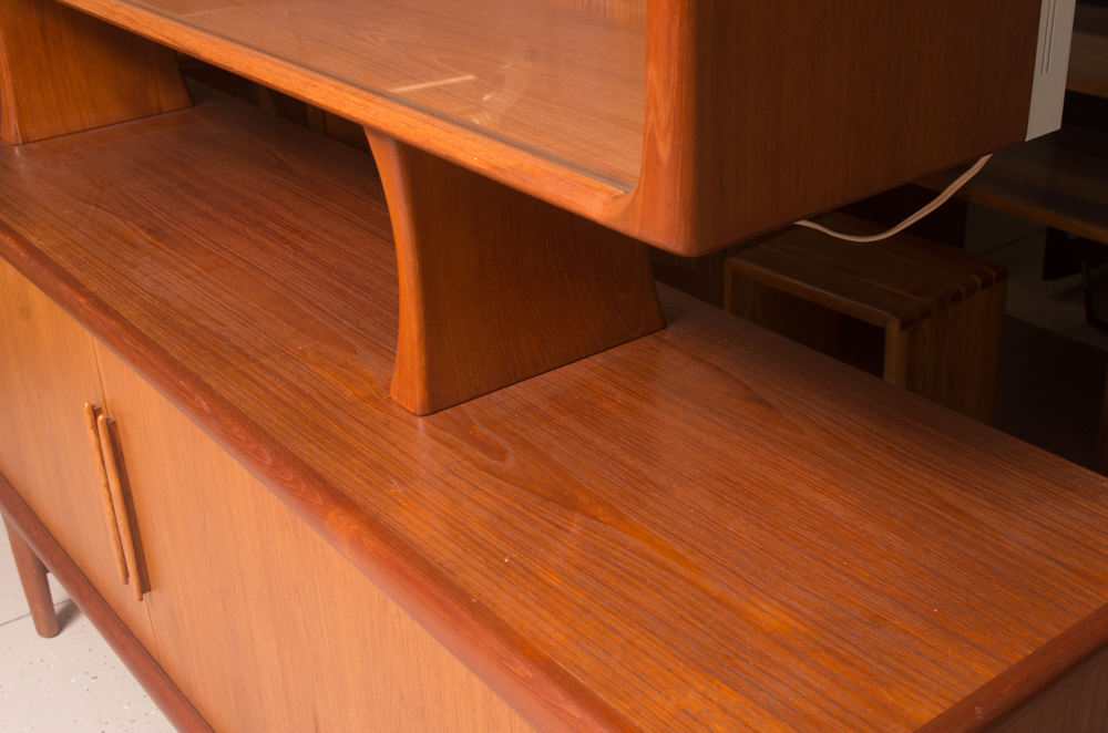 Danish Modern Teak Buffet with China Cabinet