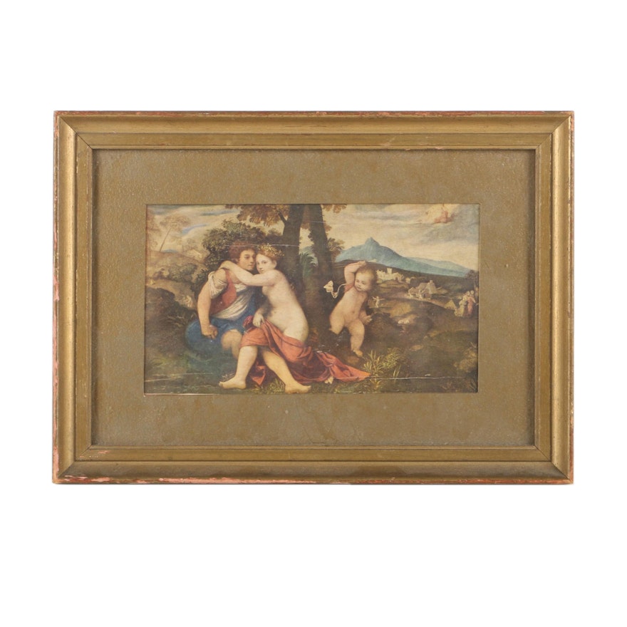 Offset Lithograph Print of Venus, Vulcan, and Cupid
