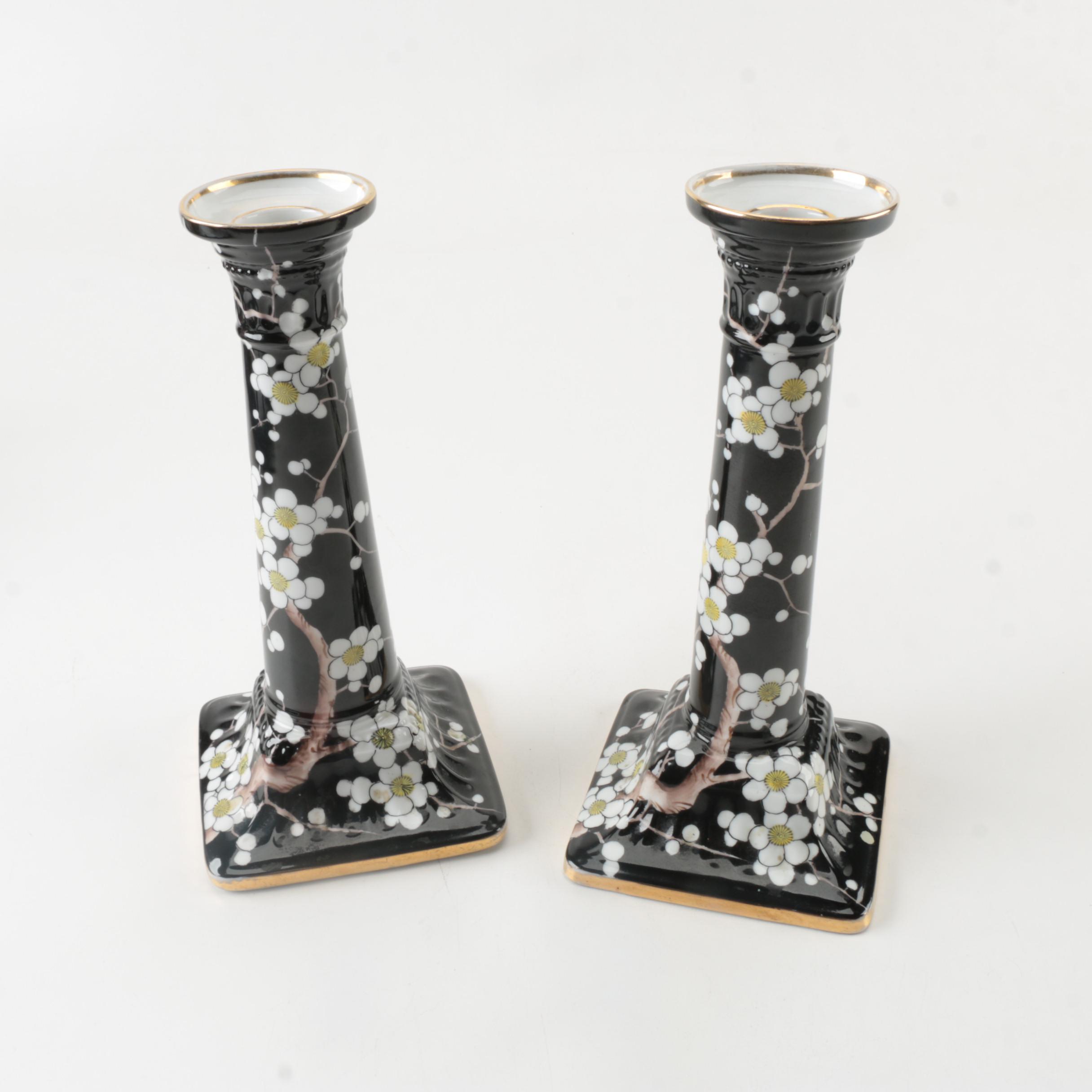 Noritake "Morimura Noir" Candle Holders