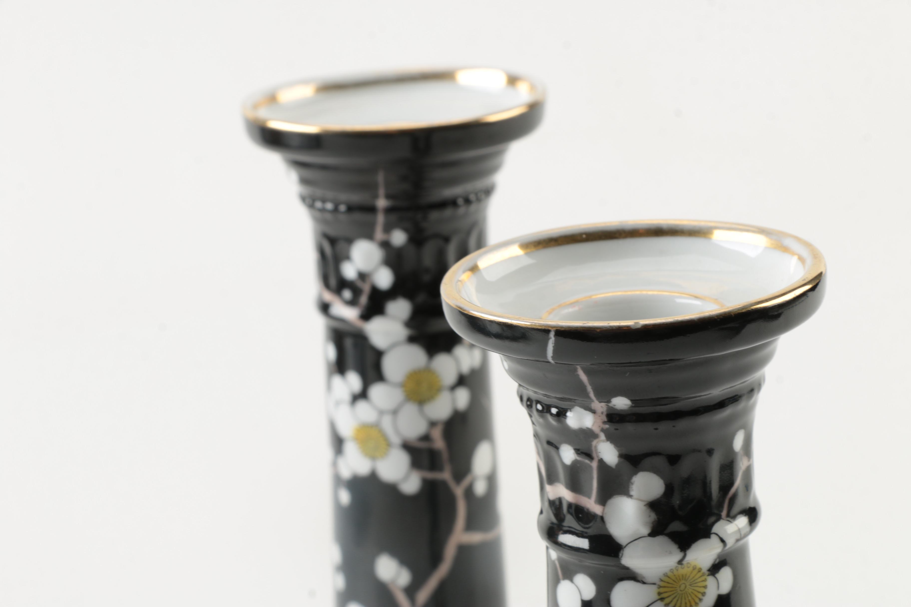 Noritake "Morimura Noir" Candle Holders