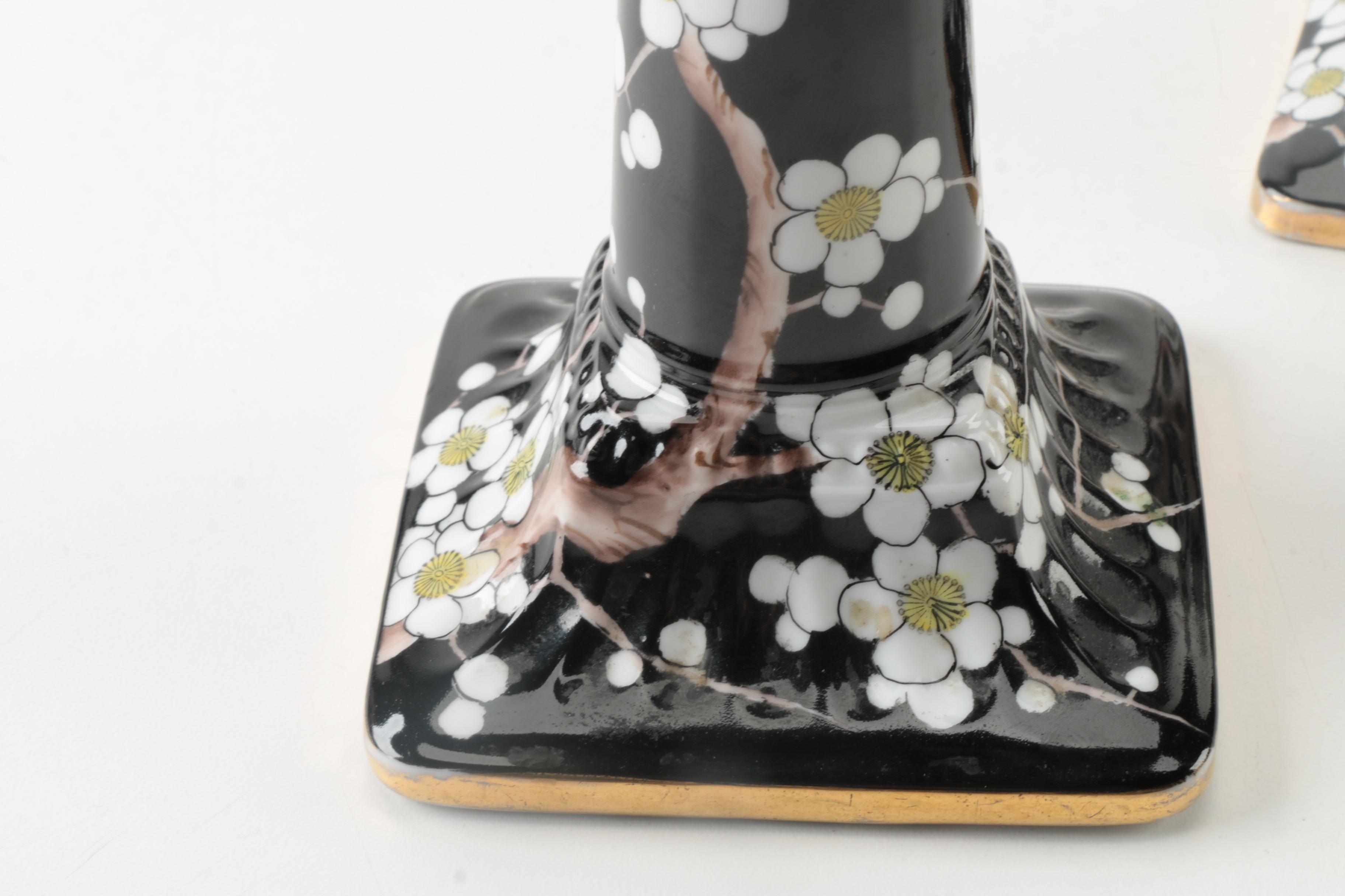 Noritake "Morimura Noir" Candle Holders