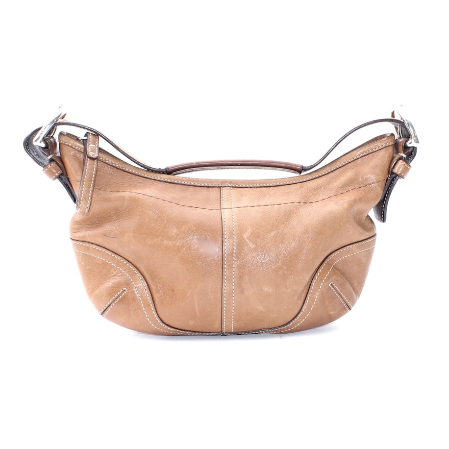 Coach SoHo Camel Brown Leather Small Hobo Purse