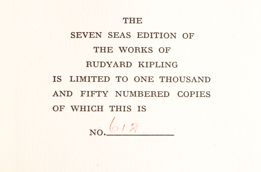 Works of Rudyard Kipling "Seven Seas Edition" Set