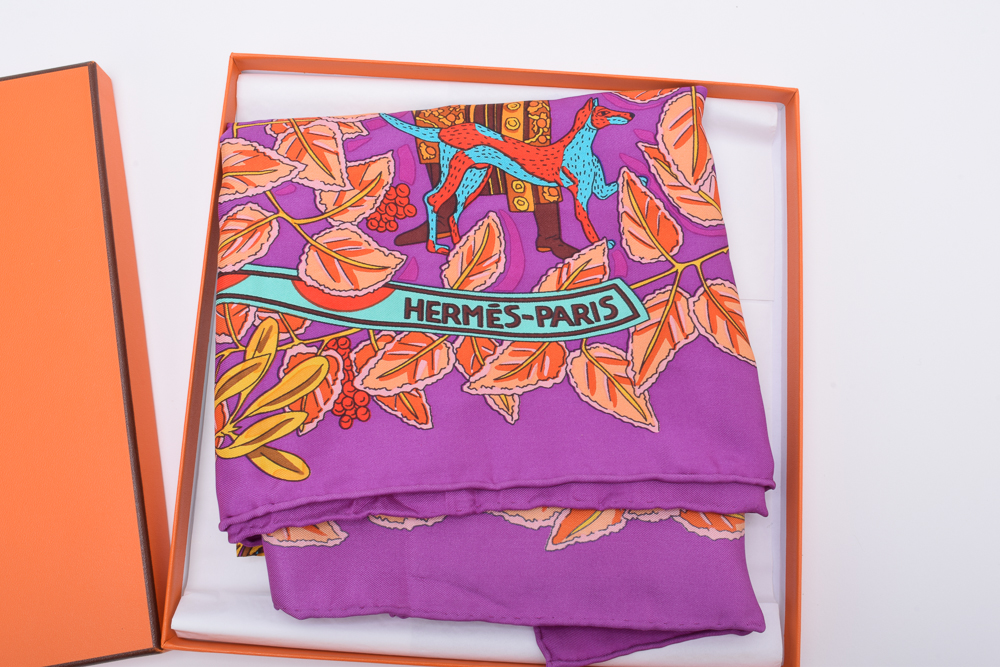 Hermès "Promenade de Platon" Silk Twill Scarf 140